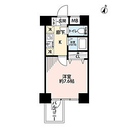 プレール・ドゥーク東京ベイII 4階1Kの間取り
