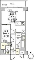 JR京浜東北・根岸線 大森駅 徒歩11分の賃貸マンション 地下1階1LDKの間取り