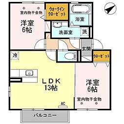 ドレクシア庄野 2LDKの間取図画像