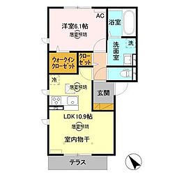 マノア 1LDKの間取図画像