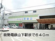 【駅】能勢電鉄山下駅まで640ｍ