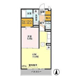 Ｍヒルズ　Ｂ 1階1LDKの間取り