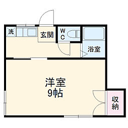 京成松戸線 みのり台駅 徒歩5分の賃貸アパート 2階1Kの間取り