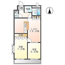 スイートベリー 2LDKの間取図画像