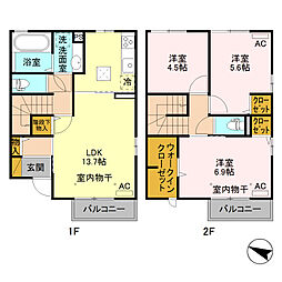 ワイ・ヴィクトワール　Ｃ 1階3LDKの間取り