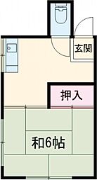 メゾン志賀 3階1Kの間取り