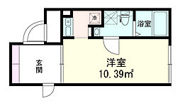 ｔｈｅ10　　ＡＫＡＢＡＮＥ　ＷＥＳＴ 4階ワンルームの間取り