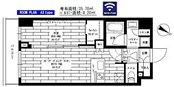 ステージグランデときわ台アジールコート 6階1LDKの間取り