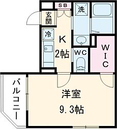 ボナール八王子 4階1Kの間取り