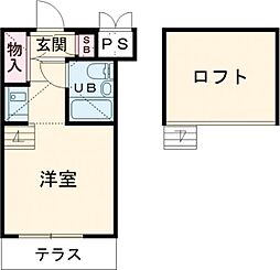 ハローレジデンス西葛西 5階ワンルームの間取り