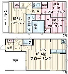 Kolet国立02 1階1LDKの間取り