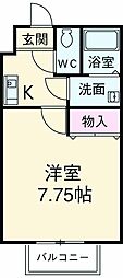 Ｉ．Ｓ．ＶＩＬＬＡ 1階1Kの間取り