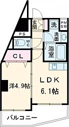 JR山手線 高田馬場駅 徒歩12分の賃貸マンション 10階1DKの間取り