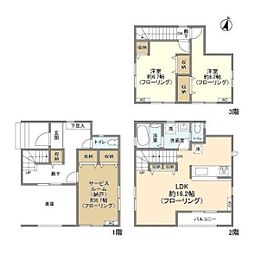 日暮里舎人ライナー 舎人公園駅 徒歩13分の賃貸一戸建て 1階2SLDKの間取り