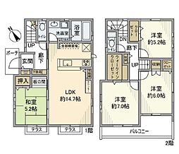 関前戸建 1階4LDKの間取り