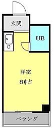 名古屋市営東山線 池下駅 徒歩1分の賃貸マンション 3階ワンルームの間取り