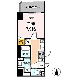 豊橋鉄道東田本線 駅前大通駅 徒歩5分の賃貸アパート 4階1Kの間取り