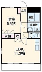 北総鉄道 西白井駅 徒歩16分の賃貸アパート 1階1LDKの間取り