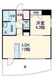 JR東海道本線 岐阜駅 徒歩8分の賃貸マンション 1階1LDKの間取り