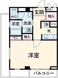 JR山手線 池袋駅 徒歩20分の賃貸マンション 4階1Kの間取り