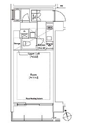 カスタリア中延 9階1Kの間取り