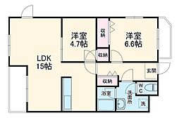 Ｂｏｎｎｅ　ＣｈａｎｃｅII 4階2LDKの間取り