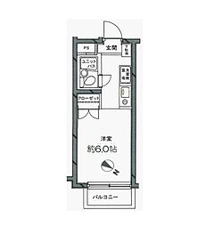 京王線 代田橋駅 徒歩9分の賃貸マンション 4階ワンルームの間取り