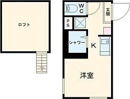 Ｎａｎｏ東池袋 1階ワンルームの間取り