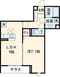 エクセリア上鷺宮II 3階1LDKの間取り