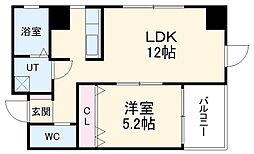 名古屋市営鶴舞線 浄心駅 徒歩4分の賃貸マンション 3階1LDKの間取り
