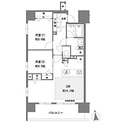 ラグゼナ八王子横山町 2LDKの間取図画像