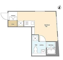 ＥＸＡＭ西小山 403 4階ワンルームの間取り