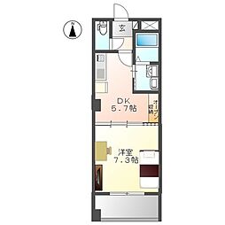 名古屋市営鶴舞線 鶴舞駅 徒歩7分の賃貸マンション 8階1DKの間取り