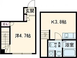 東京メトロ副都心線 西早稲田駅 徒歩10分の賃貸マンション 1階1Kの間取り
