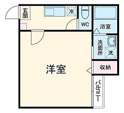 一刻館 1Kの間取図画像