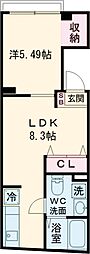 ＤＫ池袋 地下1階1LDKの間取り