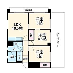 高田ビル 3階3LDKの間取り