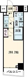プレール・ドゥーク中板橋 1Kの間取図画像
