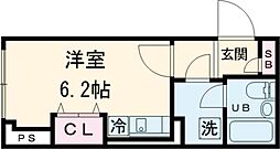 西武新宿線 井荻駅 徒歩7分の賃貸マンション 2階ワンルームの間取り