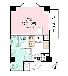 京王線 笹塚駅 徒歩10分の賃貸マンション 3階1Kの間取り