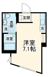バルミジュール横浜三春台 3階ワンルームの間取り