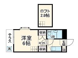 京成本線 京成中山駅 徒歩7分の賃貸アパート 1階1Kの間取り