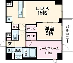 ダーシャモリ 4階2LDKの間取り