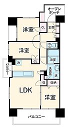 プラウド浦和常盤マークス 10階3LDKの間取り