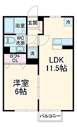 プチ・エトワール 2階1LDKの間取り