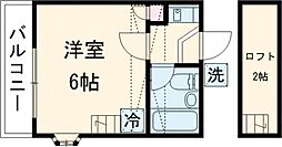 住吉ハイツ 1階1Kの間取り
