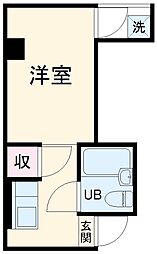 サンアーバン相模原 4階ワンルームの間取り
