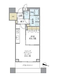 ブリリアタワーズ目黒ノースレジデンス 1LDKの間取図画像
