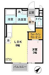 ウィスタリア・モナリエ 1LDKの間取図画像