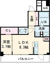 ＪＭＦＲｅｓｉｄｅｎｃｅ町田 5階1LDKの間取り